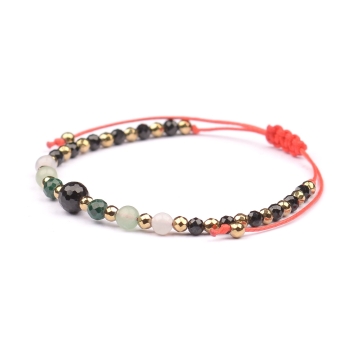 Bransoletka celebrytka TURMALIN + znak zodiaku BYK zodiak